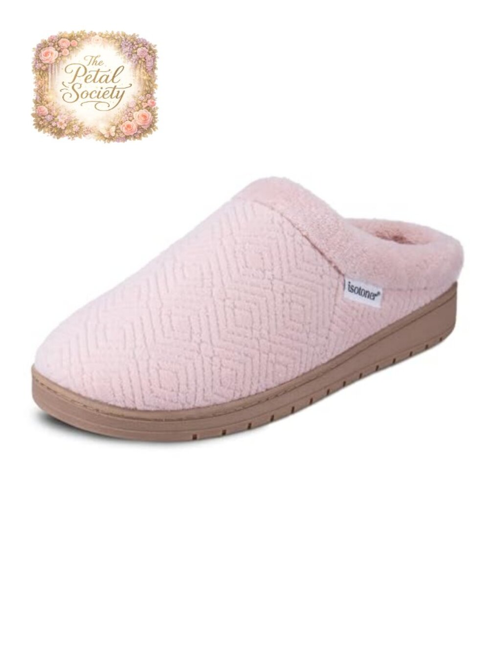 isotoner Women's Indoor/Outdoor Slip-on Diamond Microterry Clog Slippers Memory